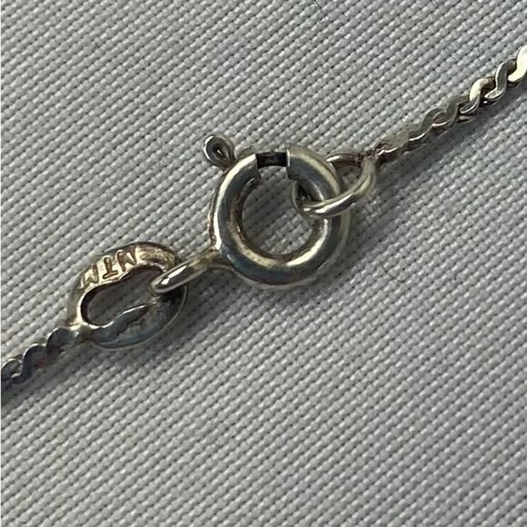 Vtg Estate Art Deco Sterling Silver Amber cross pendant and silver chain 925 - Picture 7 of 7